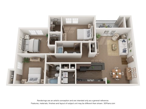 Three Bedroom Floor Plan